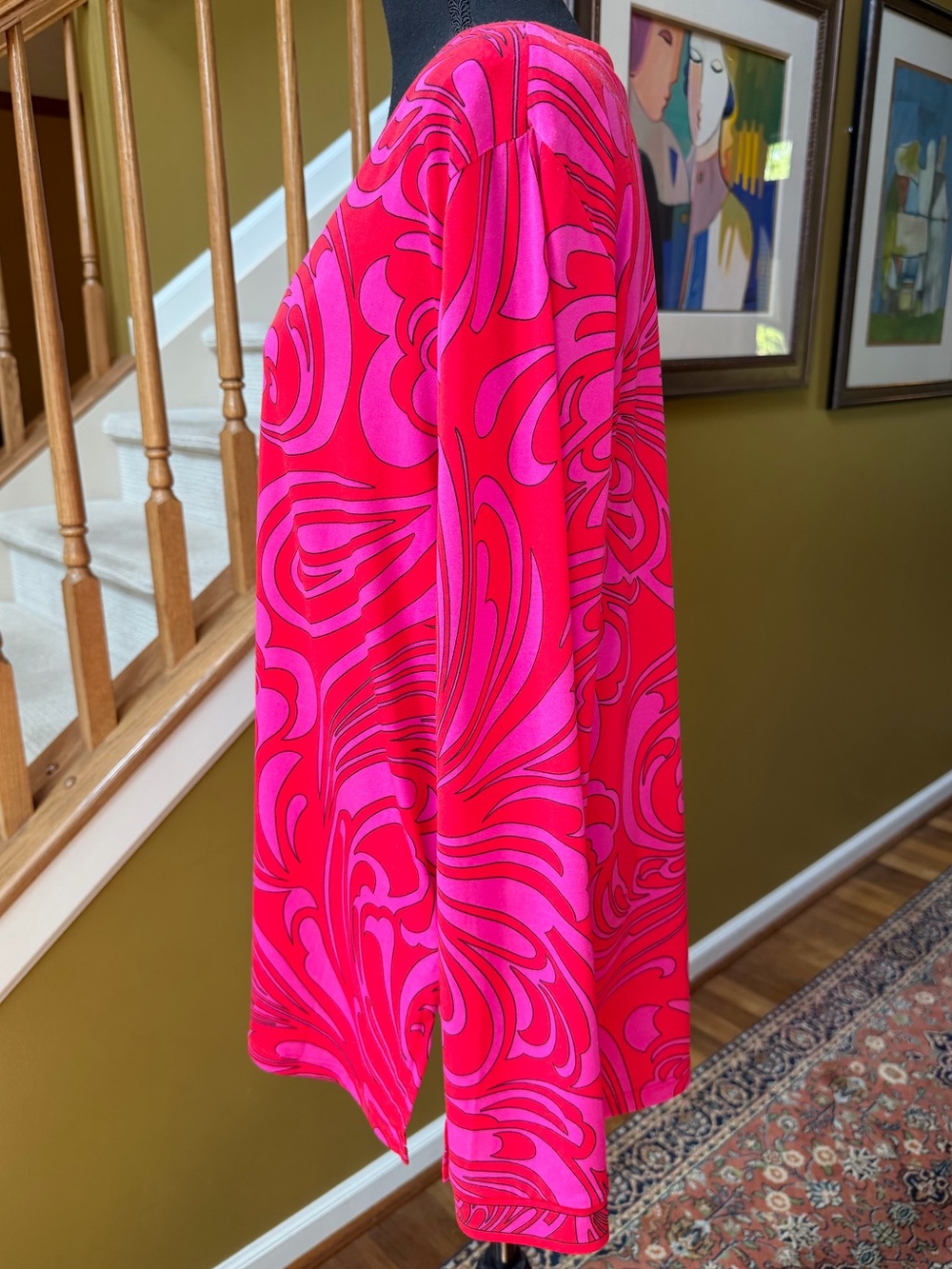 Michael Kors V-neck Paisley Tunic Top (Sz XL) - Picture 4 of 9